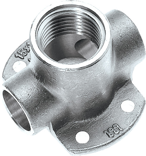 Bonfix Brass solder fitting Wall plate double - layer 15 x 1/2 x 15 - capillary x Female Thread x capillary - Nickled