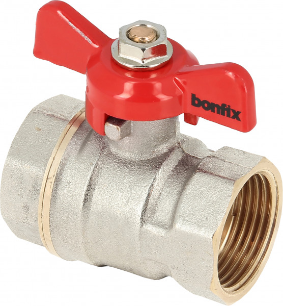 Straight ball valve female 3/4" w. bl. butterfly han.  PN25