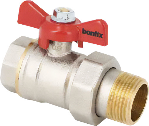 Bonfix Kugelhahn/Absperrschieber - Roter Schmetterlingsgriff Bedienung 1 - IG x AG