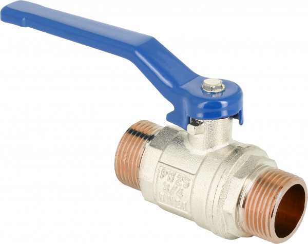 Straight ball valve male 3/4" with blue handle (nr.2)