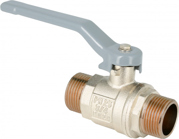 Straight ball valve male 3/4" with grey handle (nr.1)
