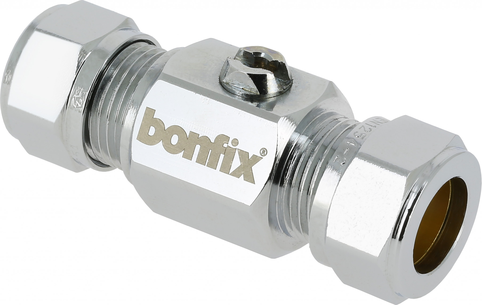 Bonfix Minikogelkraan met schroevendraaier bediening recht knel 10mm x 10mm