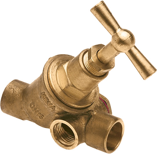 Stop cock with drain plug 15 x 15 mm