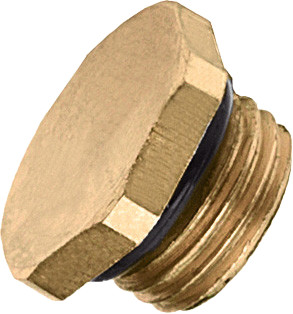 Bonfix compression fitting - end cap 1/4" with integrated o-ring for shut-off valve - Brass