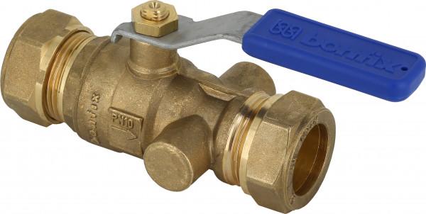Ball valve without drain plug compr. 15 x 15 mm