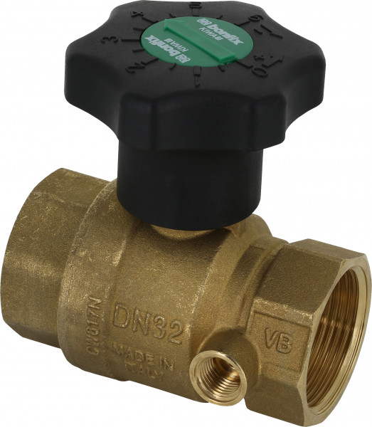 Ball Stop cock with drain plug female 5/4" w. throttle lever