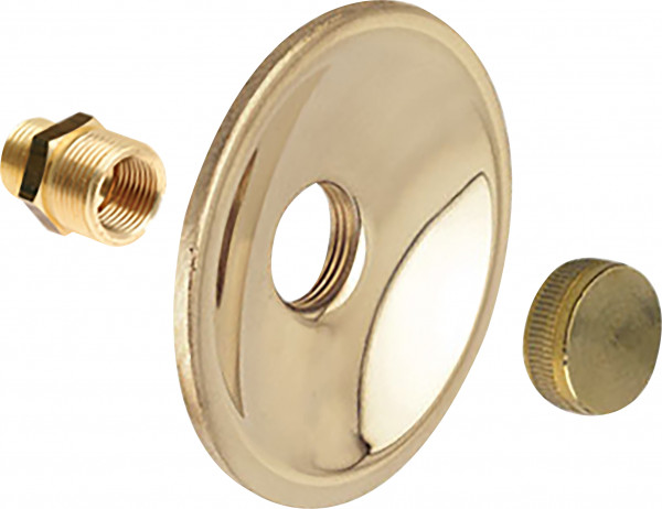 Round wallplate with plug 3/4" polished brass