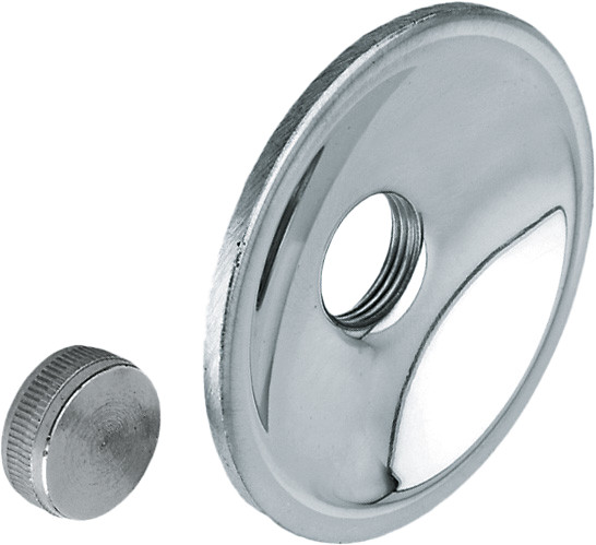 Bonfix Sanitärarmaturen Zubehör - Runde Rosette mit Stopfen 3/4 - Messing poliert verchromt