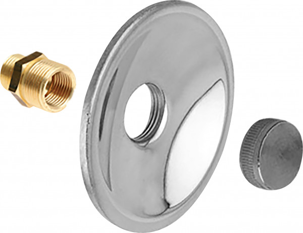 Round wallplate with plug 3/4" polished chrome plated