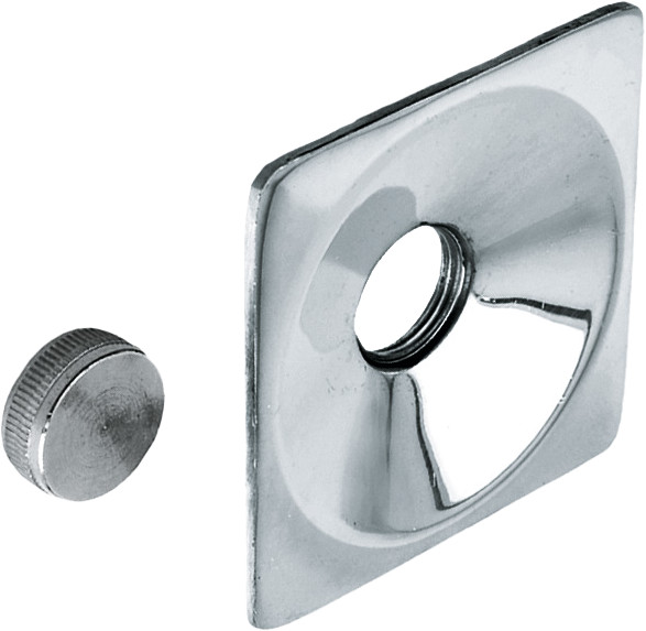 Bonfix Sanitärarmaturen Zubehör - Quadratische Fassadenplatte - mit Stopfen 3/4 - verchromtes Messing