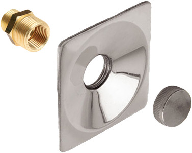 Square wallplate with plug polished chrome plated compl