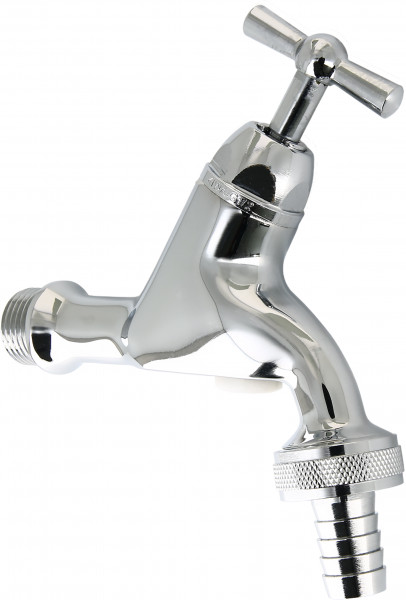 Bib cock polished chrome aerator with hose union 1/2"