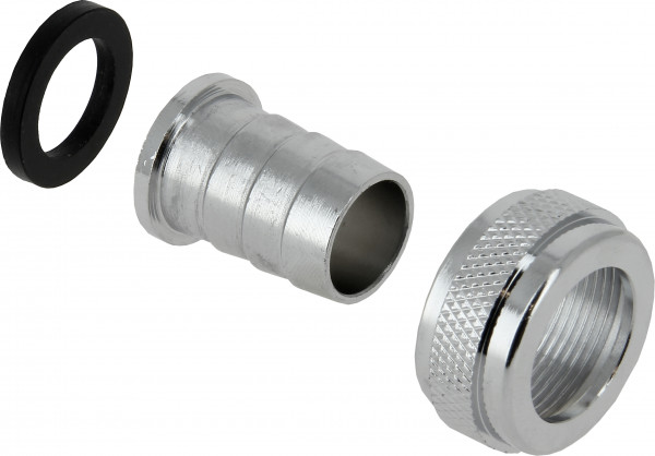 Hose union with connector and capnut 1/2" chrome plat