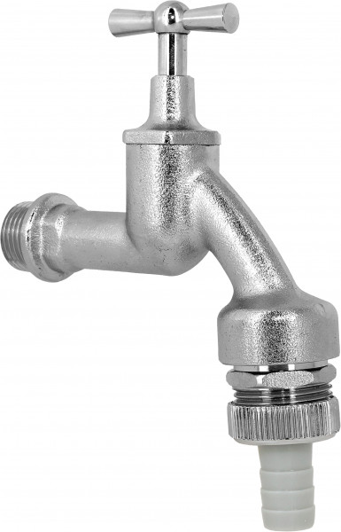 Bib cock chrome polished with hose union 1/2"