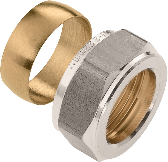 Bonfix Compression ring and compression nut 18 mm - for frost-free outdoor tap - type 71605 / 71615