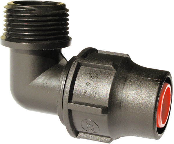 Gewindekrümmer 90gr für Tropfschlauch PE - 16mm x 3/4"