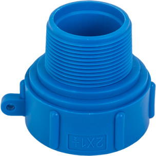 IBC adapter - female thread x reducing male thread - S60x6 x 1-1/2" - Plastic