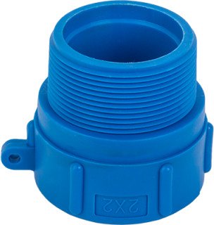 IBC adapter - female thread x reducing male thread - S60x6 x 2" - Plastic
