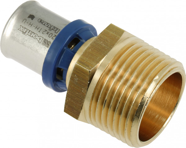 Bonfix Alu-Pressefitting Stutzen 1 x 20 - AG x Alu-Presse