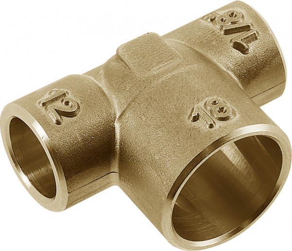 Bonfix Brass solder fitting T-piece 12 x 18 x 1/8 - capillary x capillary x Female Thread