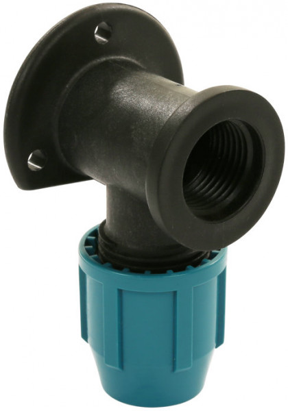 Wall plate for PE/Tylene - 16mm x 1/2" female thread - 16 bar