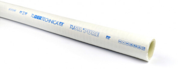 Silikonschlauch mit Spirale weiß - FDA - 51x65mm (Pro Meter)