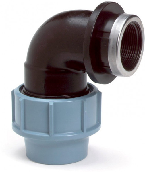 Schraube knie 90gr für PE/tyleen - 40mm x 1" IG - 16 bar
