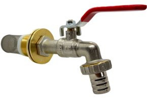 Regenfasshahn / Fasshahn - Messing vernickelt - 3/4" - 1