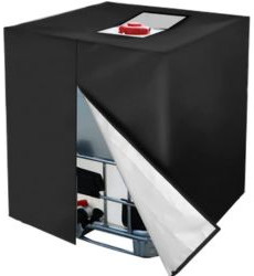 IBC Adapter - IBC Behälter - Abdeckung - Schwarz mit Reißverschluss