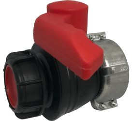 IBC Kugelhahn - S60x6 - Roter Griff