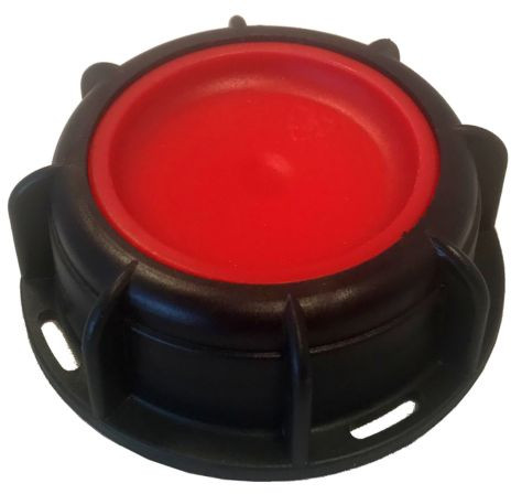 IBC Adapter - Abschlusskappe - Innengewinde - S60x6 - Schwarz/Rot
