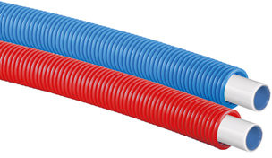 Uponor - Uni Pipe PLUS Rohr - 16 mm - weiß - in rotem Mantelrohr - 25 mm x 20 mm (pro Rolle 75 m)