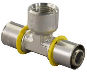 Uponor MLC-G gas press T-piece female thread - press x female thread x press - 25mm x 3/4" x 25mm