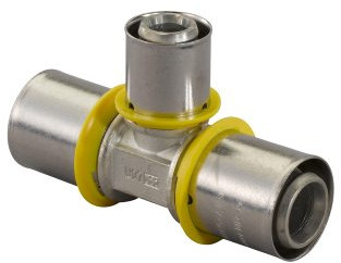 Uponor MLC-G Gas T-Stück - Reduzierend - Press x Press x Press - 32mm x 25mm x 32mm
