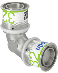 Uponor S-Press Plus bend 90° - press x press - 32mm x 32mm - brass - Kiwa
