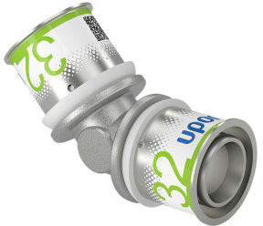 Uponor S-Press Plus knee 45° - press x press - 32mm x 32mm - brass - Kiwa