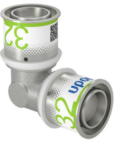 Uponor S-Press Plus Winkel 90° - Press x Press - 32mm x 32mm - Messing - Kiwa