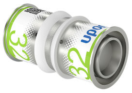 Uponor S-Press Plus Verbindung - Press x Press - 32mm x 32mm - Messing - Kiwa