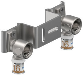 Uponor S-Press Plus Montagebügel + Wandplatten - Press x Innengewinde - 16mm x 1/2" - Abstand 120mm - Smart Aqua - Kiwa - Gemini