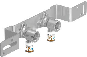 Uponor S-Press Plus mounting bracket - press x female thread - 16mm x 1/2‘’ - hoh 80mm - Smart Aqua - Kiwa