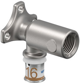 Uponor S-Press Plus wall plate - extra long model - female thread x press - 1/2‘’ x 16mm - Smart Aqua - Kiwa