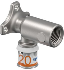 Uponor S-Press Plus Wandplatte - extra langes Modell - Innengewinde x Press - 1/2" x 20mm - Smart Aqua - Kiwa