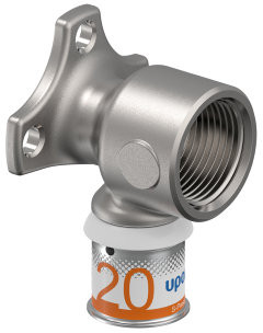 Uponor S-Press Plus Wandplatte - kurzes Modell - Innengewinde x Press - 3/4" x 20mm - Smart Aqua - Kiwa