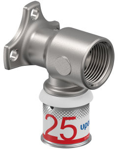 Uponor S-Press Plus Wandplatte - kurzes Modell - Innengewinde x Press - 3/4" x 25mm - Smart Aqua - Kiwa