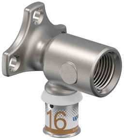 Uponor S-Press Plus Wandplatte - Langmodell - Innengewinde x Press - 1/2" x 16mm - Smart Aqua - Kiwa