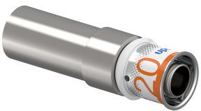 Uponor S-Press Plus Übergangskupplung - Steck x Press - 22mm x 20mm - Messing - Kiwa