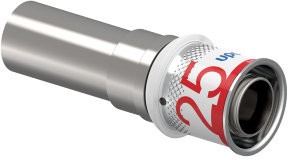 Uponor S-Press Plus Übergangskupplung - Steck x Press - 22mm x 25mm - Messing - Kiwa