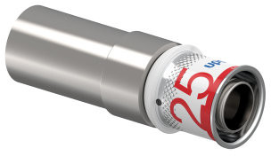 Uponor S-Press Plus Übergangskupplung - Steck x Press - 28mm x 25mm - Messing - Kiwa