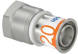 Uponor S-Press Plus screw fitting - female thread x press - 1/2" x 20mm - brass - Kiwa