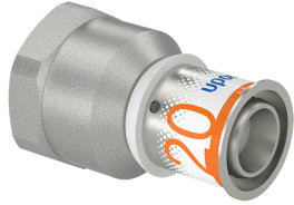 Uponor S-Press Plus screw fitting - female thread x press - 3/4" x 20mm - brass - Kiwa